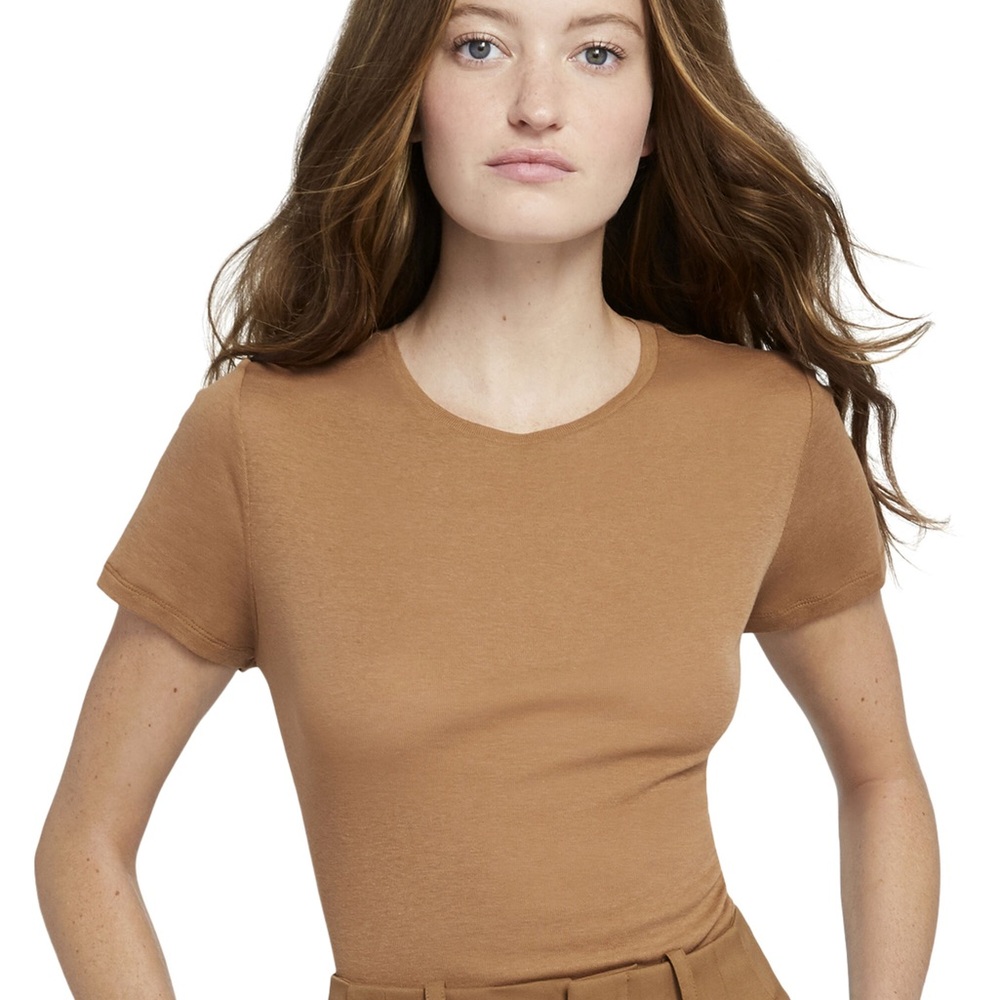 Women's Tan Short Sleeve Top